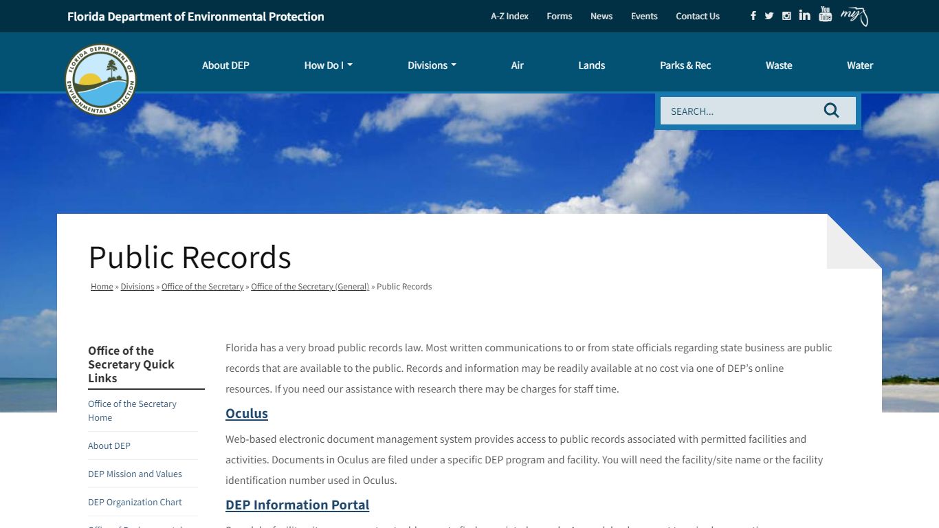 Public Records | Florida Department of Environmental Protection