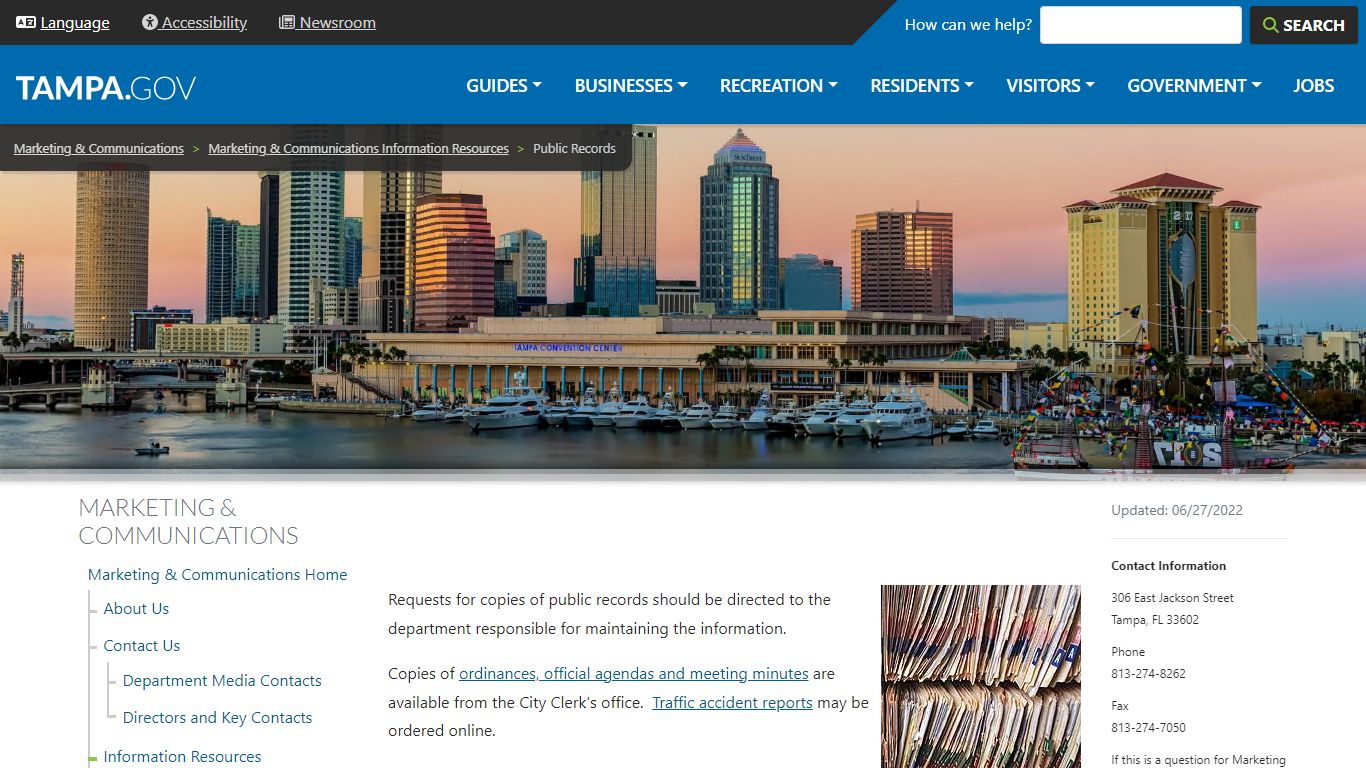 Public Records | City of Tampa